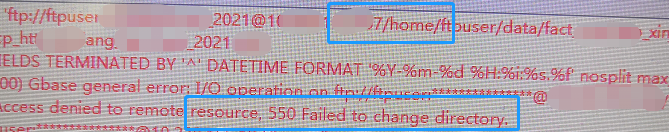 550 Failed to change directory