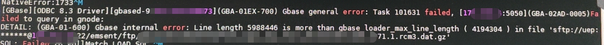 Line length 5988446 is more than gbase_loader_max_line_length